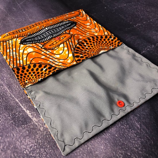 Clutch in Wax "Kenya" Orange